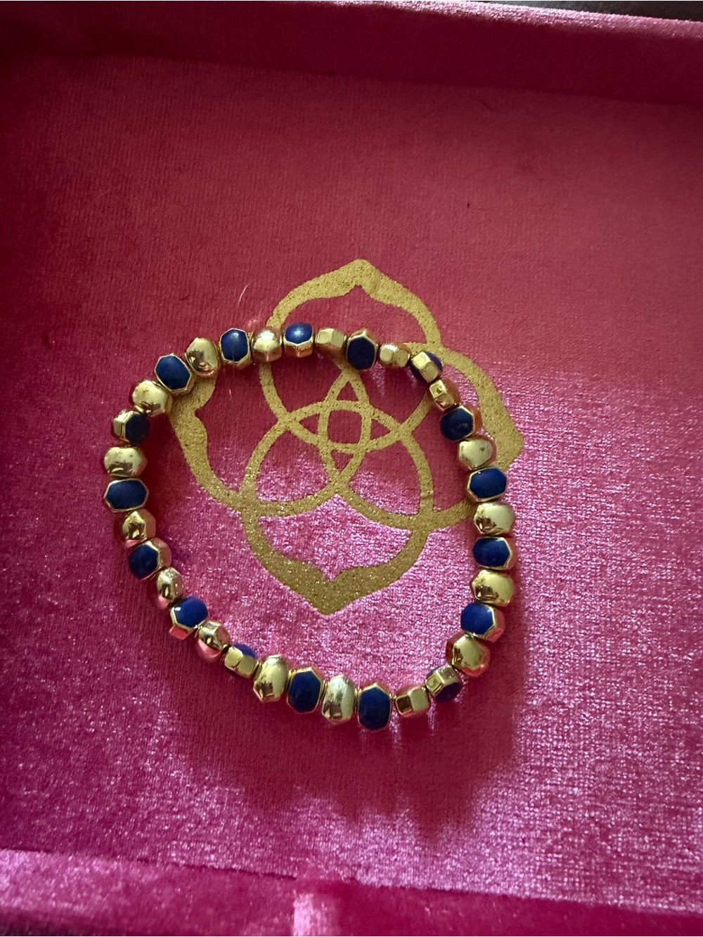 Kendra Scott Gold and Navy Faceted Bead Bracelet